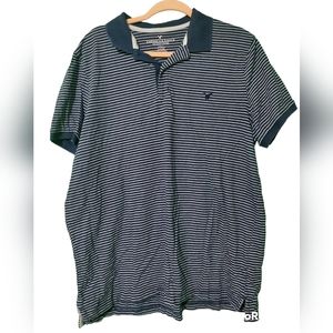 American Eagle Outfitters Classic Fit Polo, Men's X-Large, Stripes, Short Sleeve